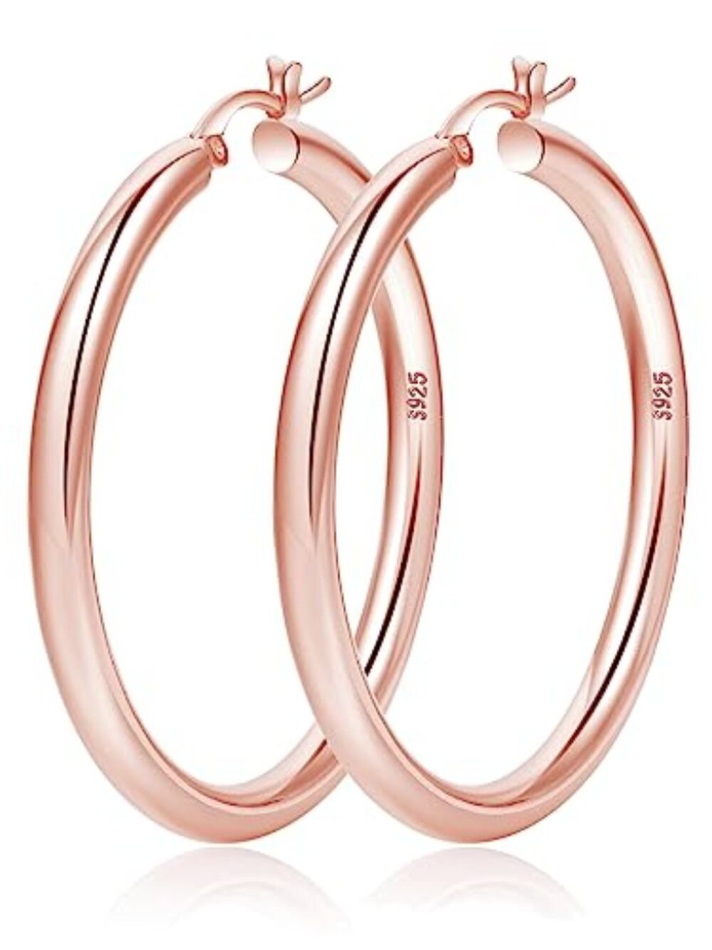 New - 4mm Thick Gold Chunky Earrings Post Hoops Earrings